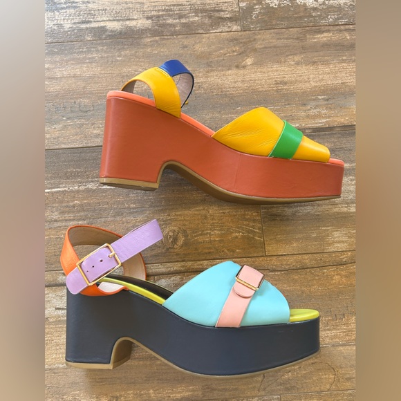 Charlotte Stone RAF Platform Sandals in Solimar US 10 Multi-Colored Leather - Picture 4 of 14